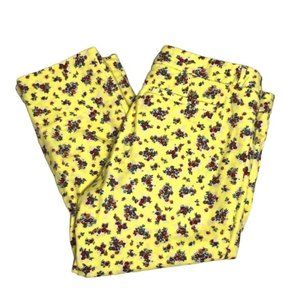 Anthropologie Cartonnier 12 floral capri pants yellow